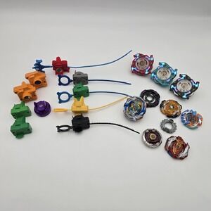 Beyblade Lot/parts Of 9, Includes Imperial Dragon, 10 Launchers (Used)
